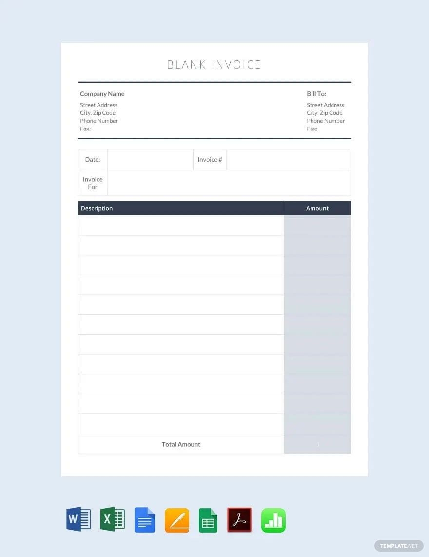 Printable Invoice Template Word