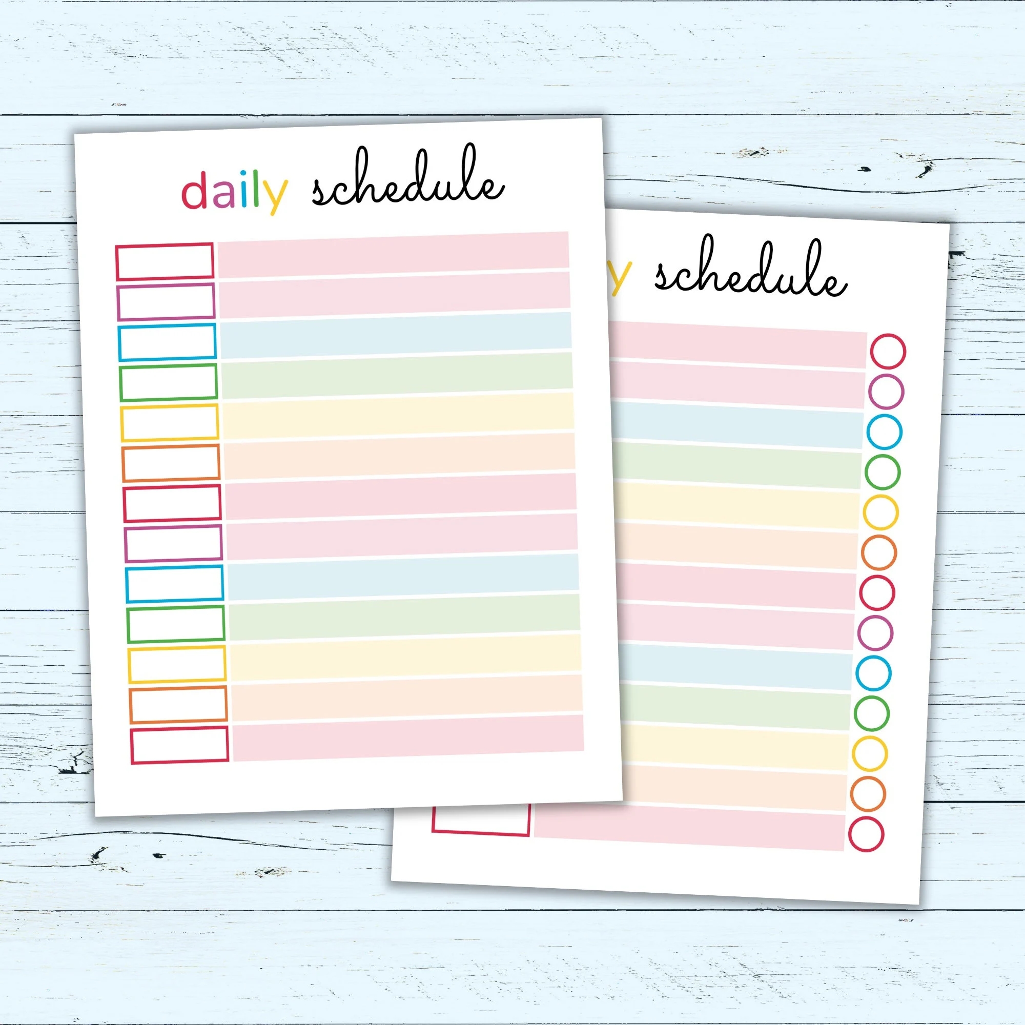 Editable Daily Schedule Template For Kids Printable Kids Daily Schedule Cute Colorful Daily Schedule Planner For Kids Fillable PDF Etsy
