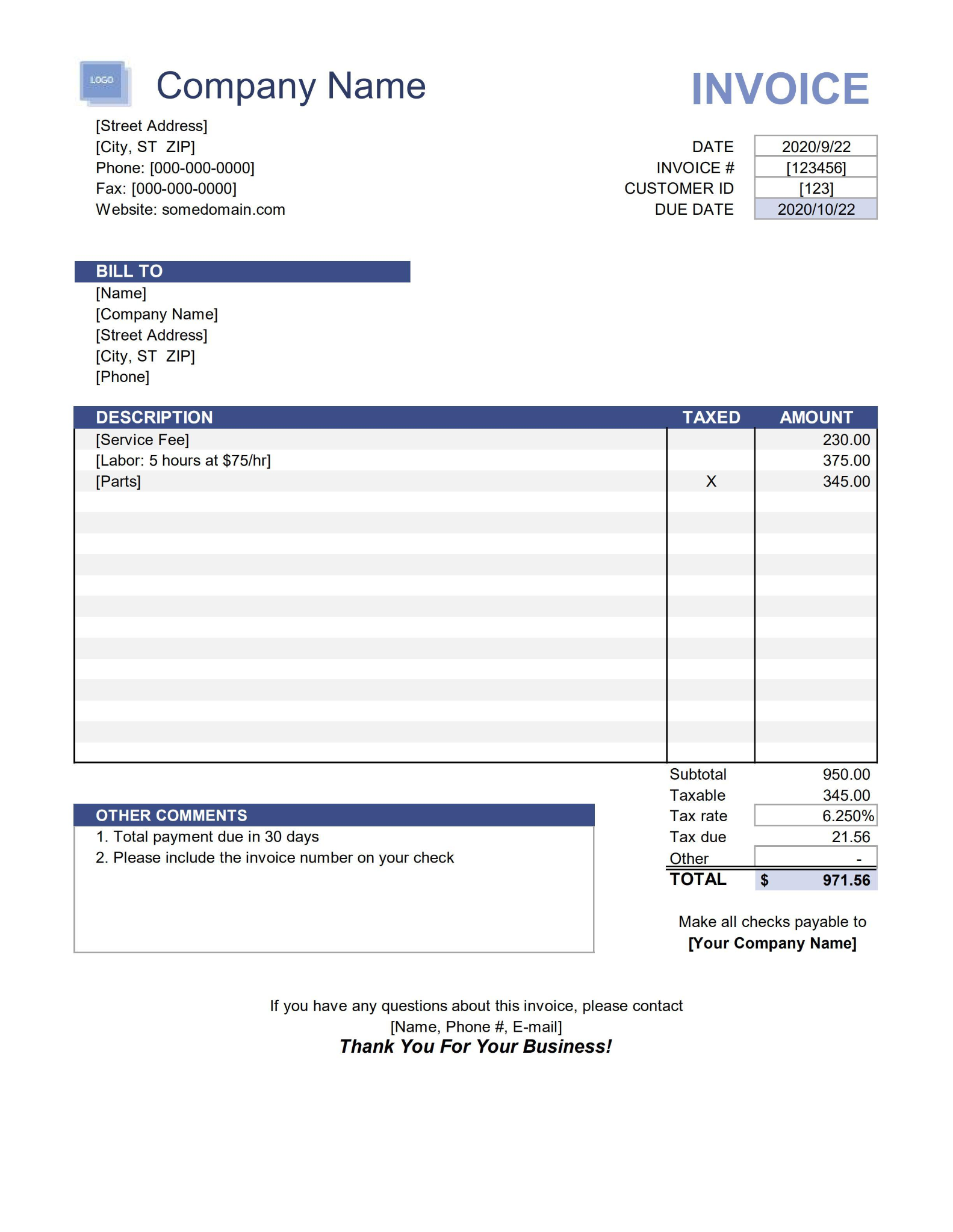 Editable Free Invoice Templates PDF WPS Office Blog Editable Free Invoice Templates PDF WPS Office Blog