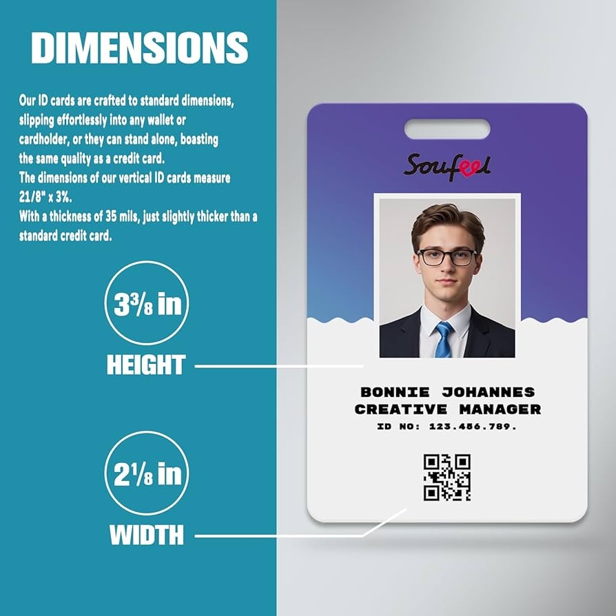 Editable ID Badge Template Custom ID Card Template Printable ID Badge With Photo Profession And Staff Name Card Canva Template Amazon ca