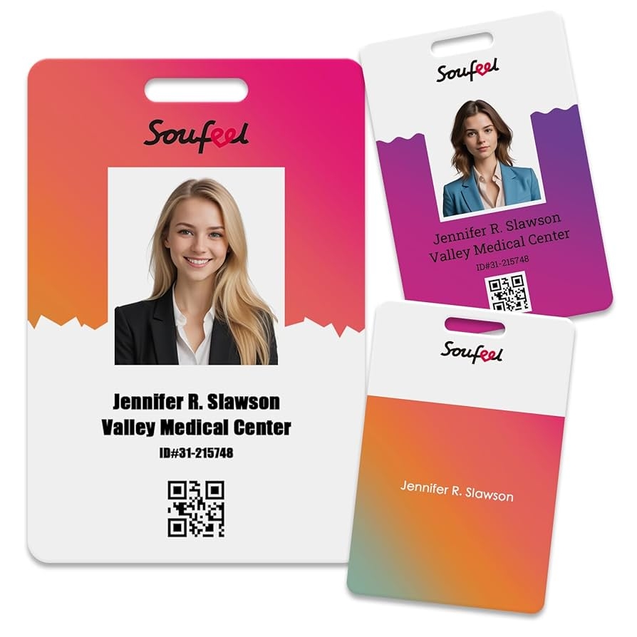 Editable ID Badge Template Custom ID Card Template Printable ID Badge With Photo Profession And Staff Name Card Canva Template Amazon ca