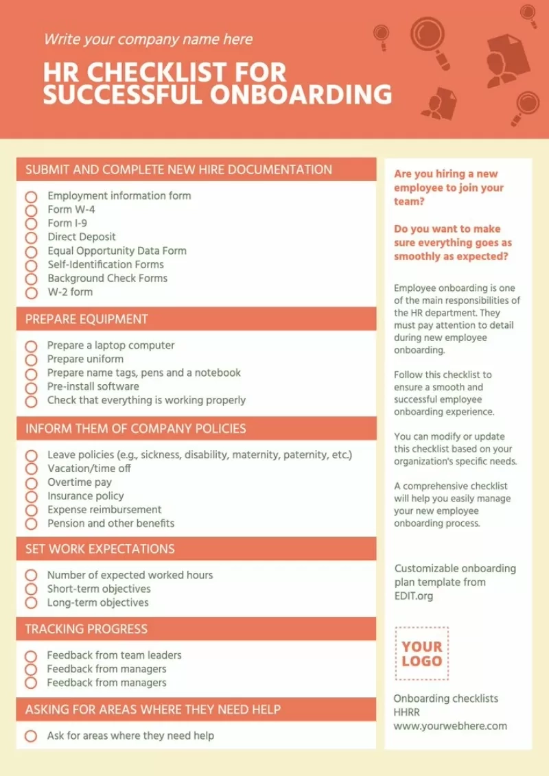 Printable New Employee Checklist Template Printable New Employee Checklist Template