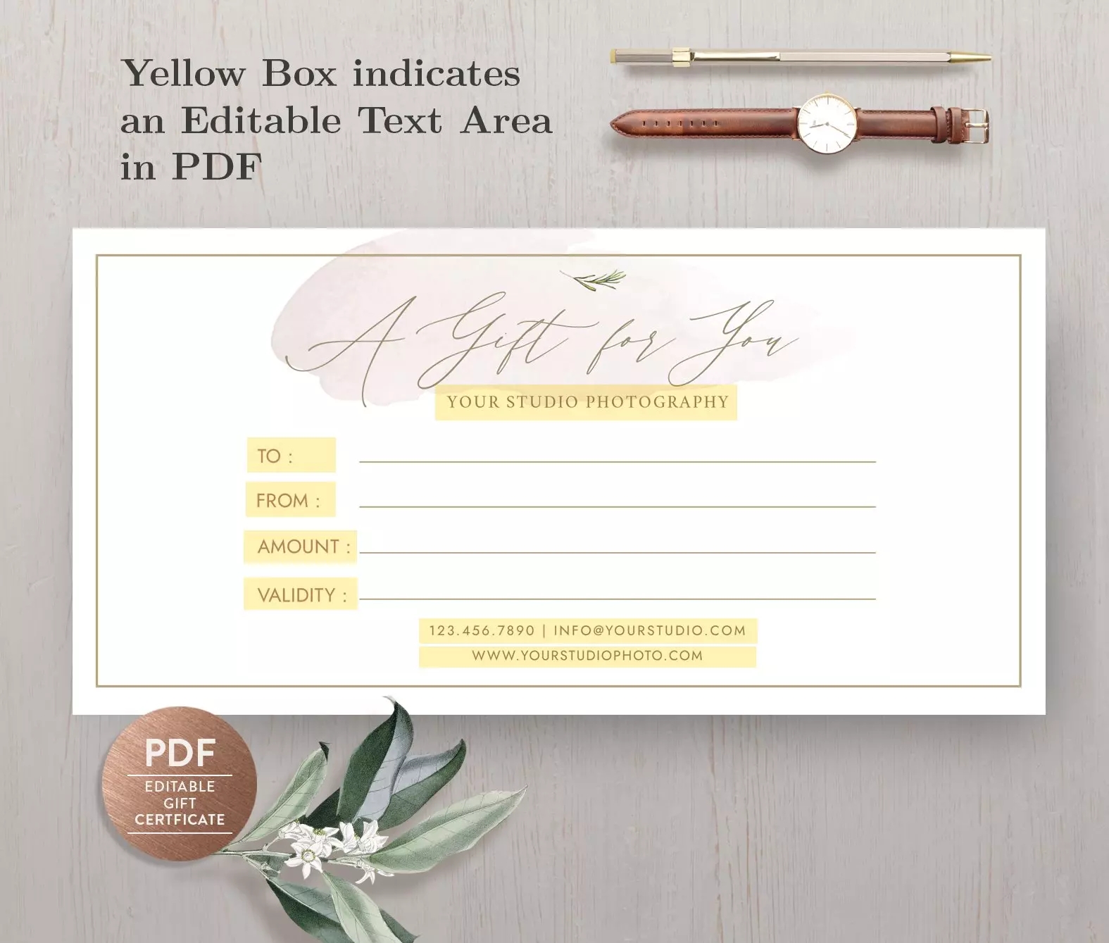 Printable Gift Certificate Template Pdf