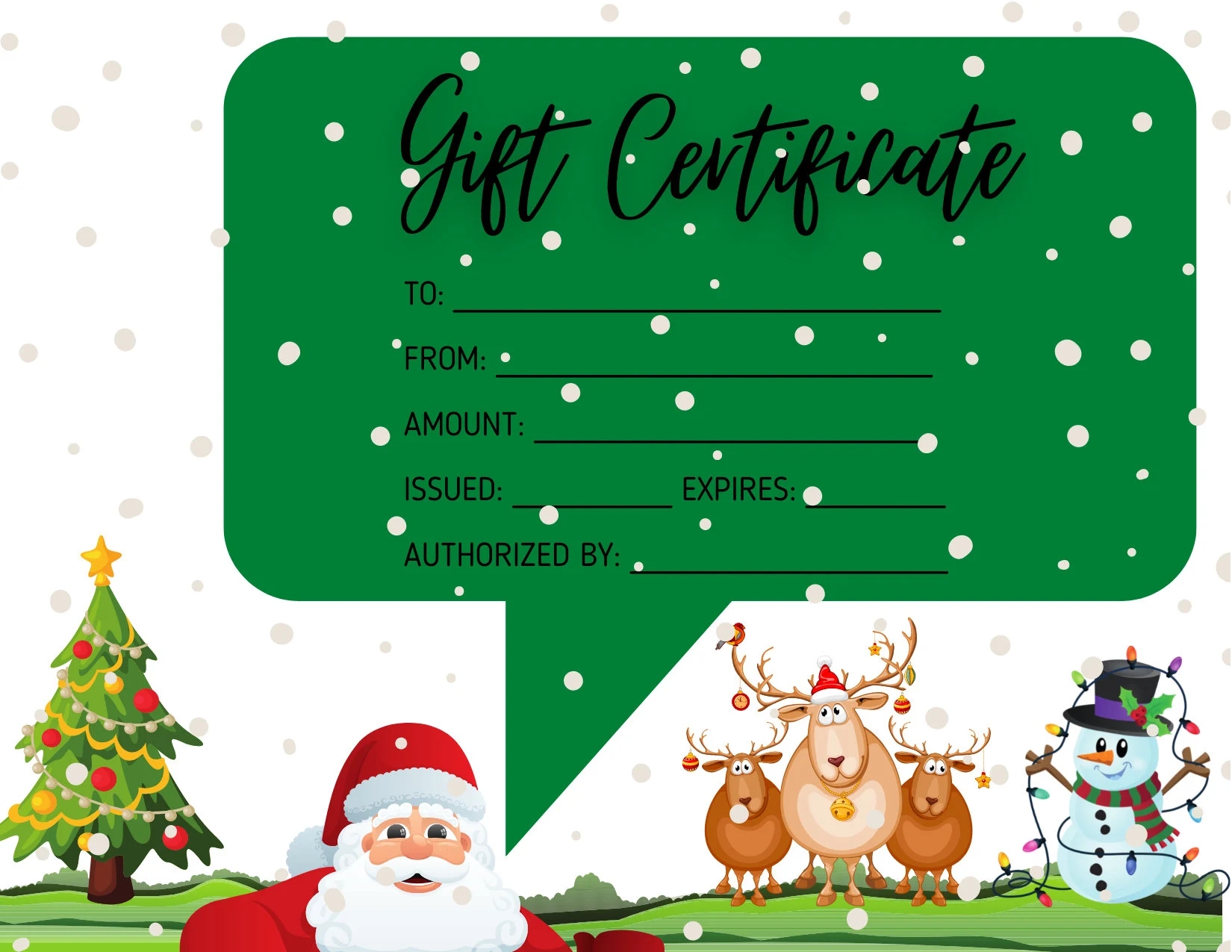 Free Printable Gift Certificates Templates Christmas