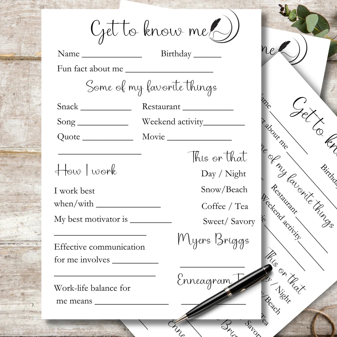 Employee Survey Coworker Survey Favorite Things Survey Coworker Questions Printable All About Me Questionnaire Staff Appreciation Etsy UK