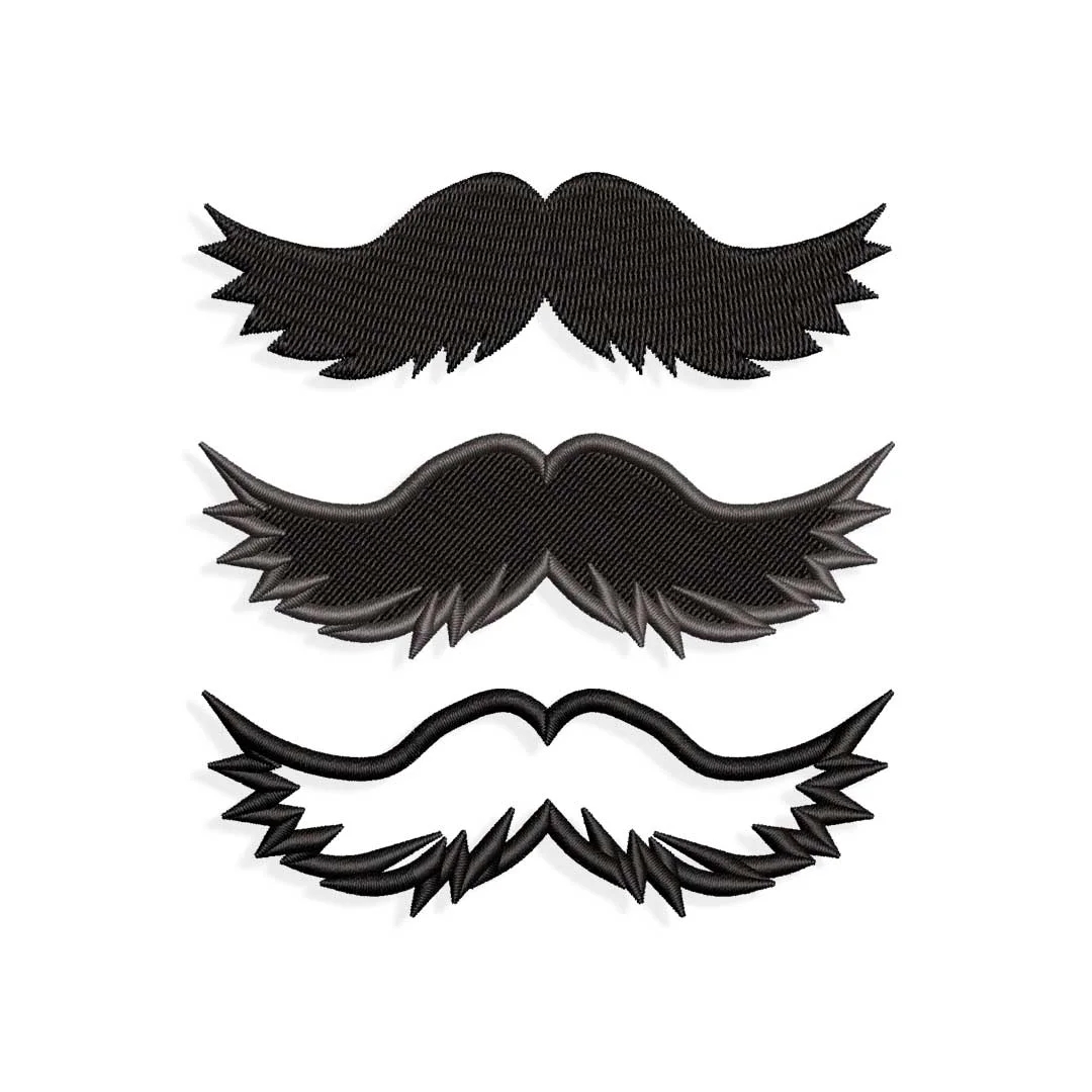 English Mustache Embroidery Design For Machine Embroidery