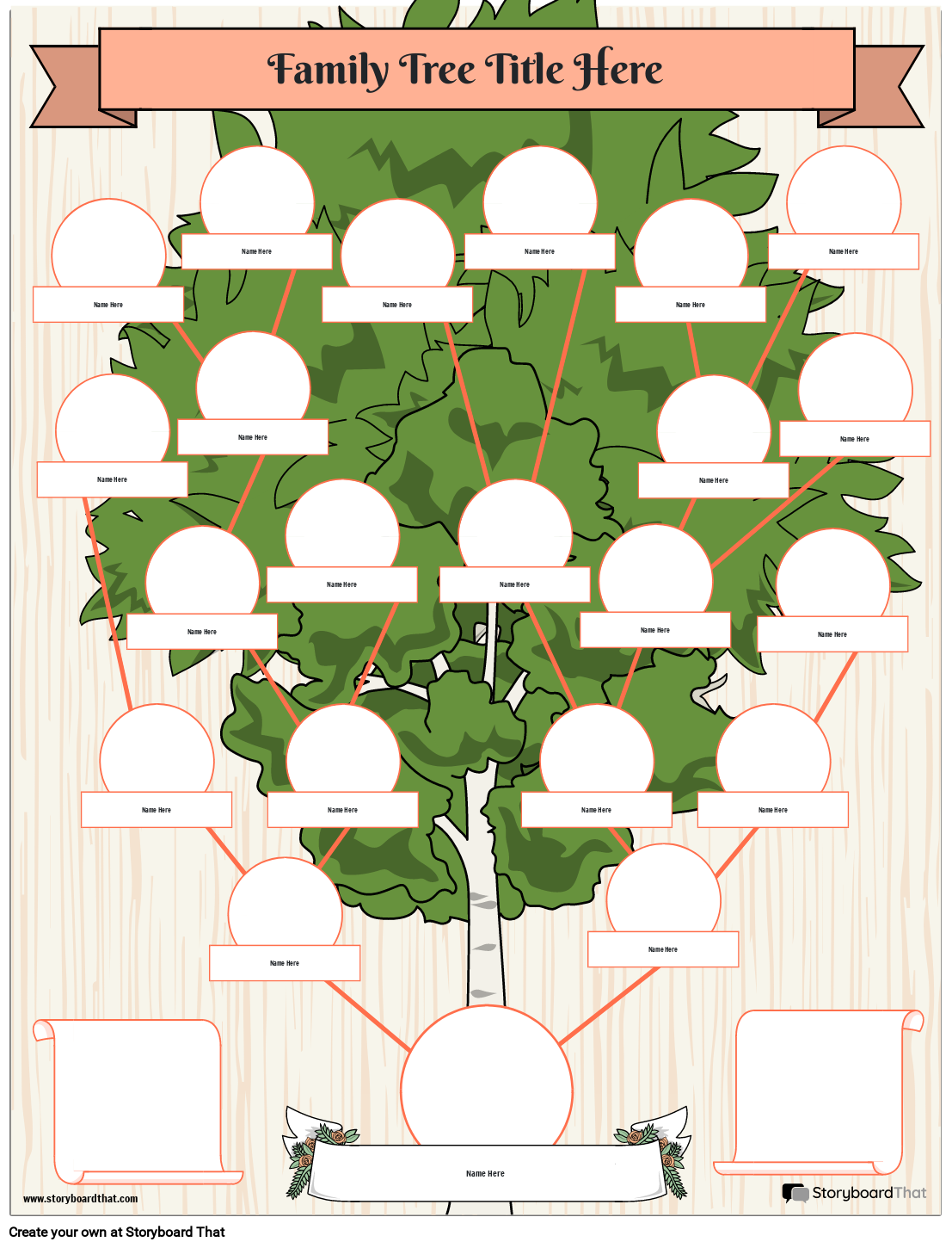 Printable Customizable Family Tree Template