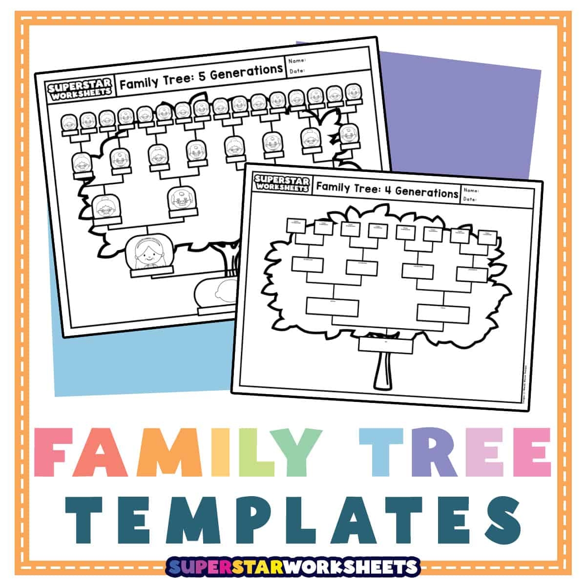 Family Tree Template Free Printables Superstar Worksheets