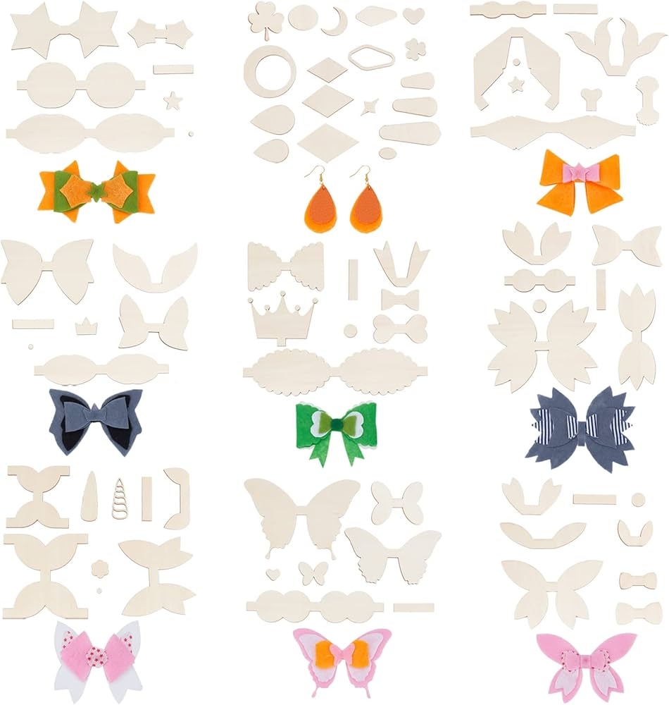 FINGERINSPIRE 35 Pcs Wooden Hair Bow Templates Bow Tie Die Cut Bow Silhouette Template Teardrop Tapered Pendants Model Unfinished Laser Cut Wood For Bow Hairpin Earrings And DIY Craft Making Amazon ae 