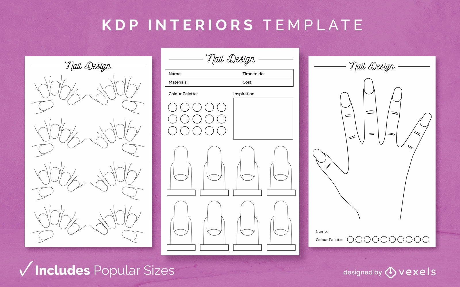 Fingernail Painting Interior Template Design Vector Download