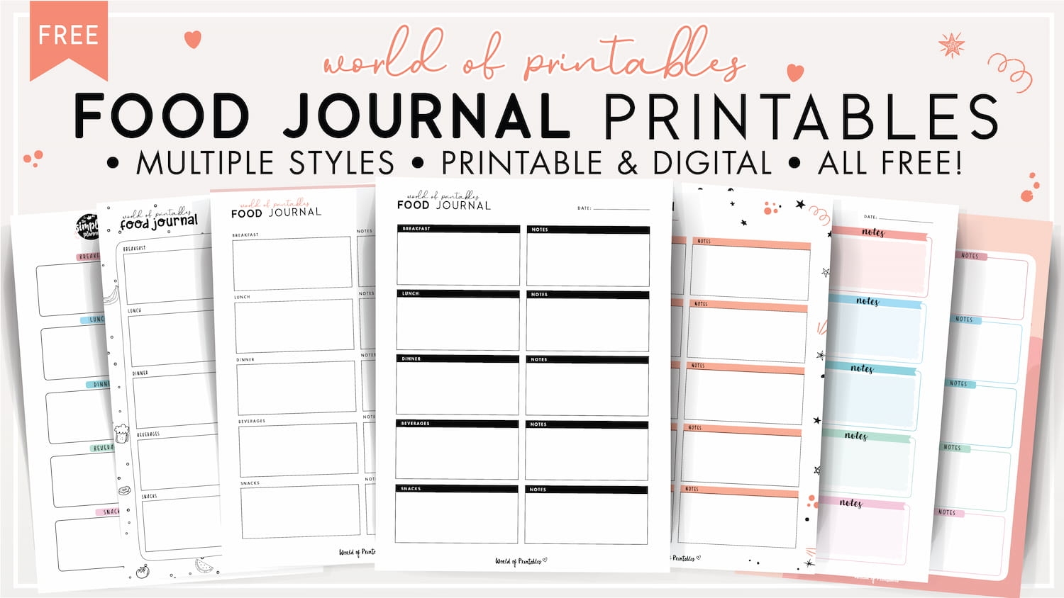 Printable Food Log Template
