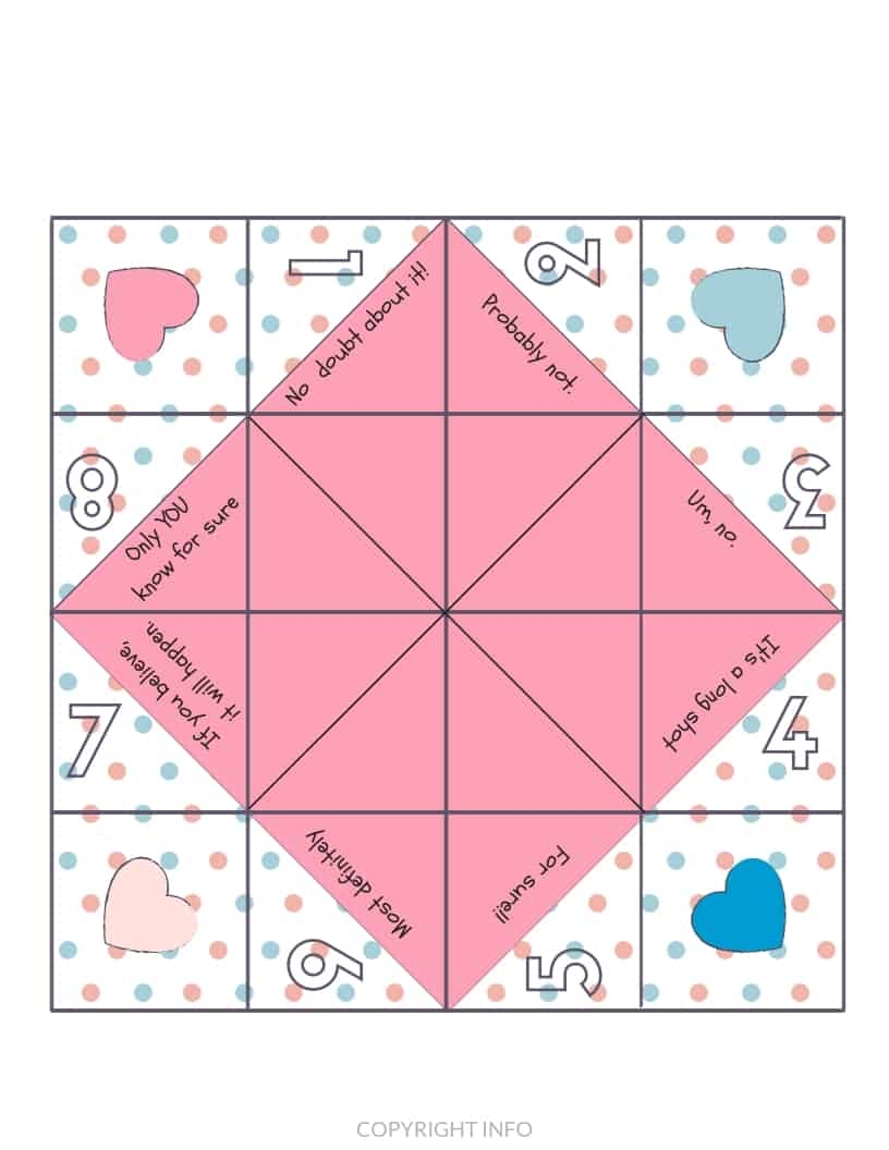 Fortune Teller Cootie Catcher Hearts