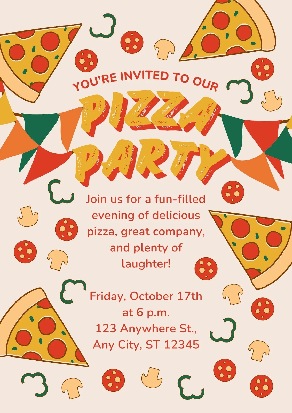 Printable Pizza Template