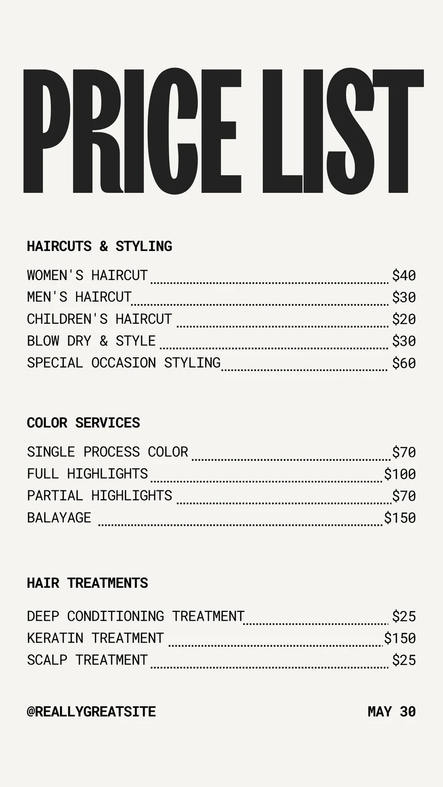 Free And Customizable Price List Templates Free And Customizable Price List Templates