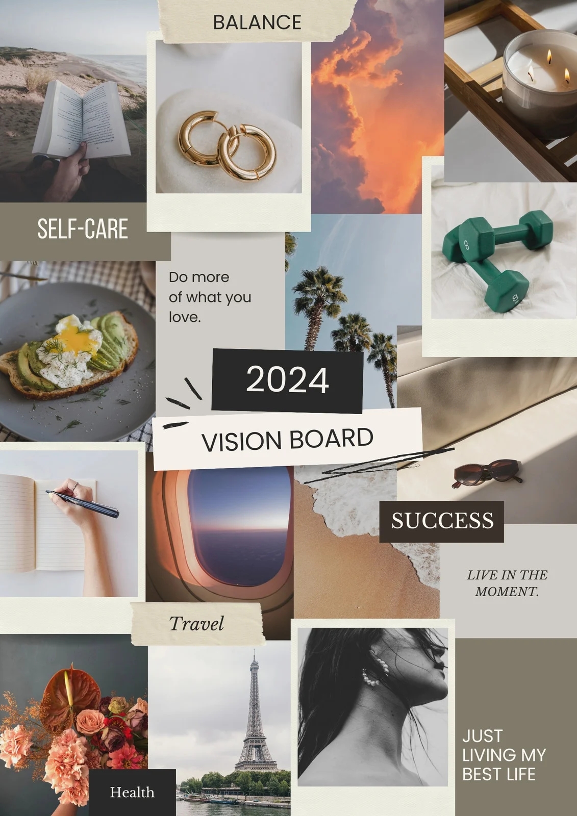 Free And Customizable Vision Board Templates