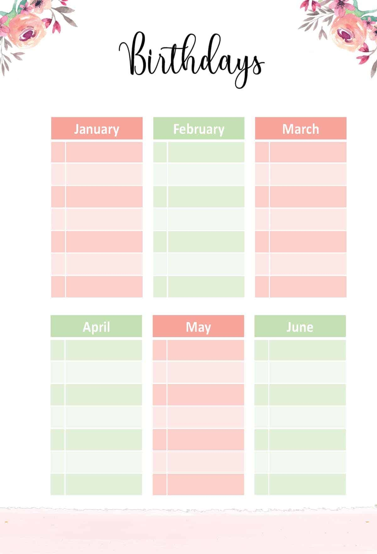 Printable Birthday Templates