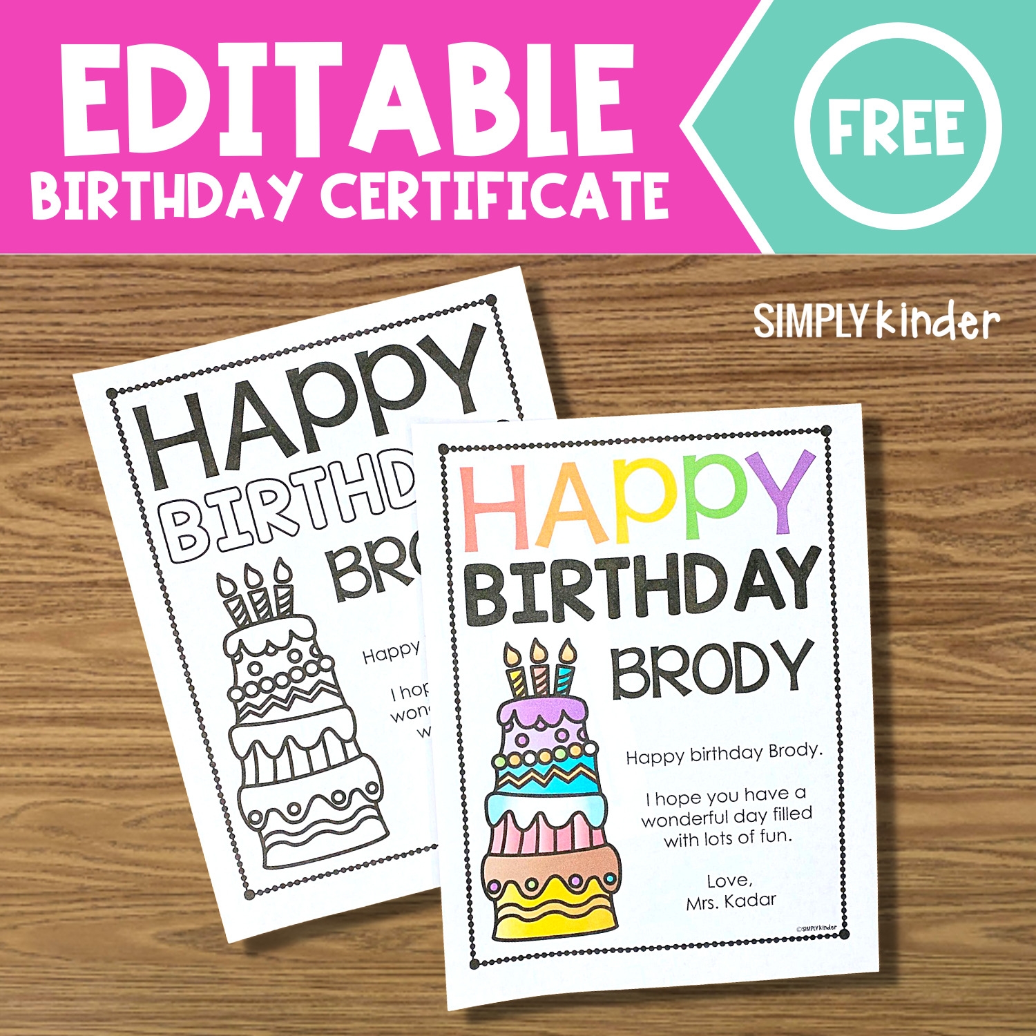 Free Birthday Certificate Simply Kinder Free Birthday Certificate Simply Kinder