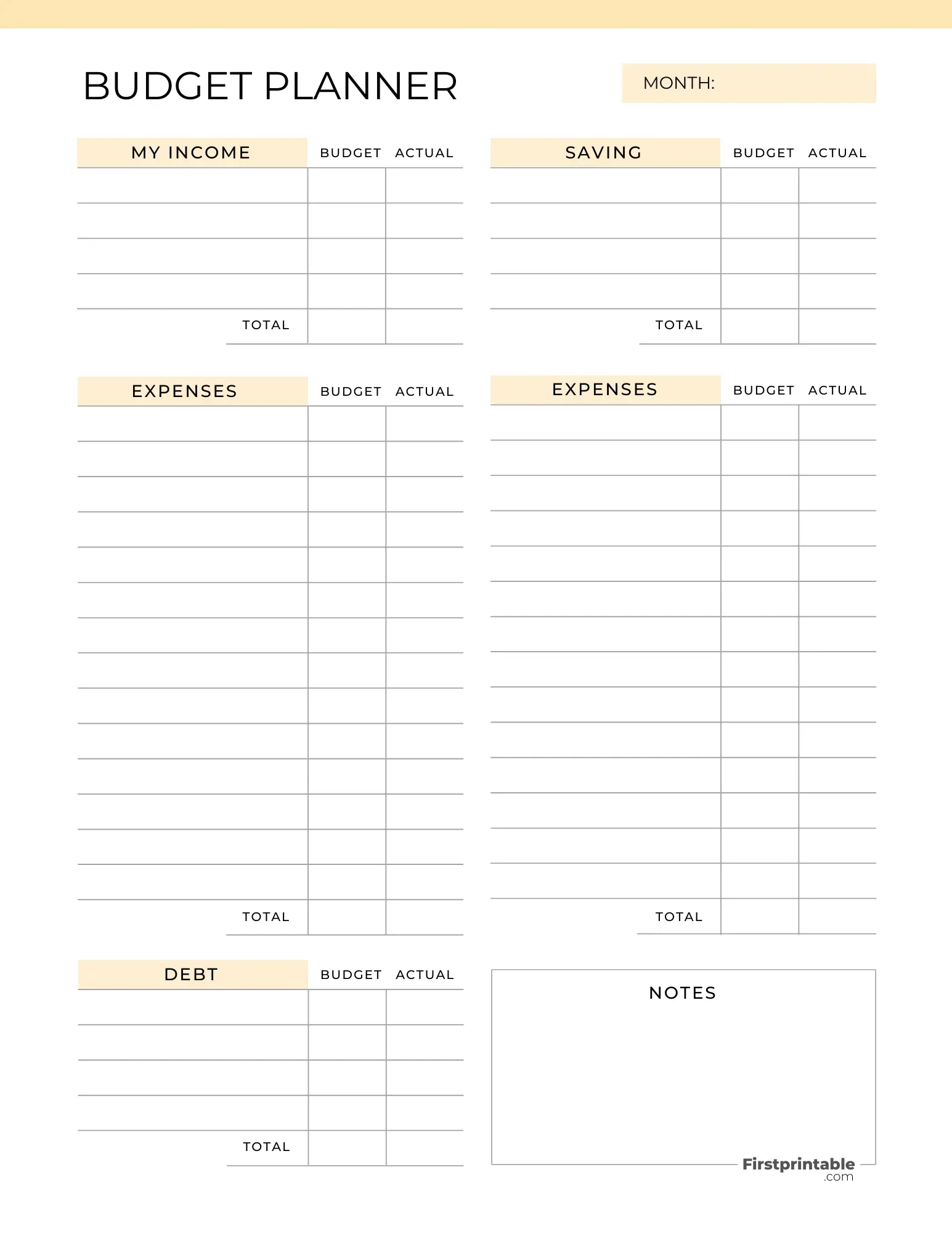 Free Budget Planner Templates Printable U0026 Fillable