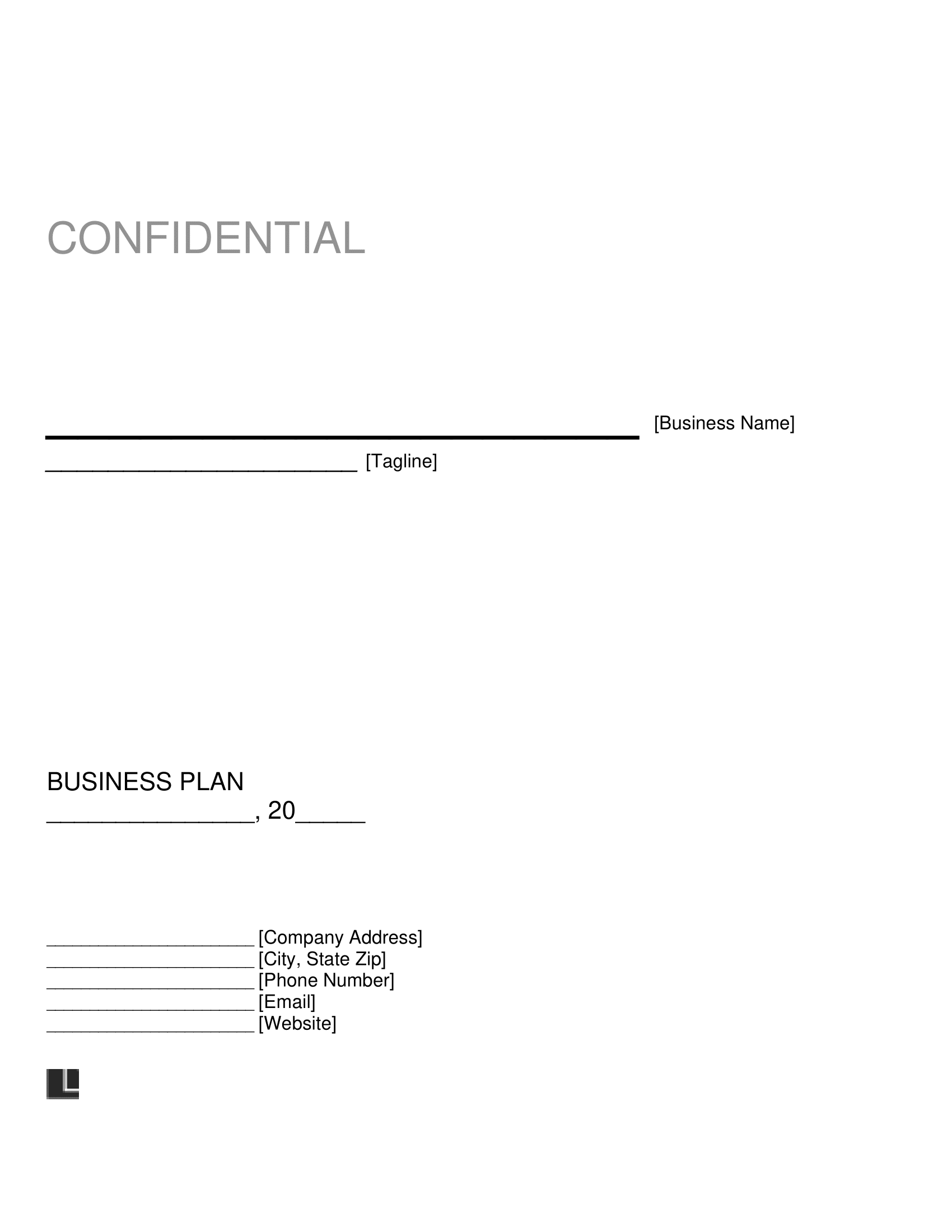 Pdf Printable Business Plan Template