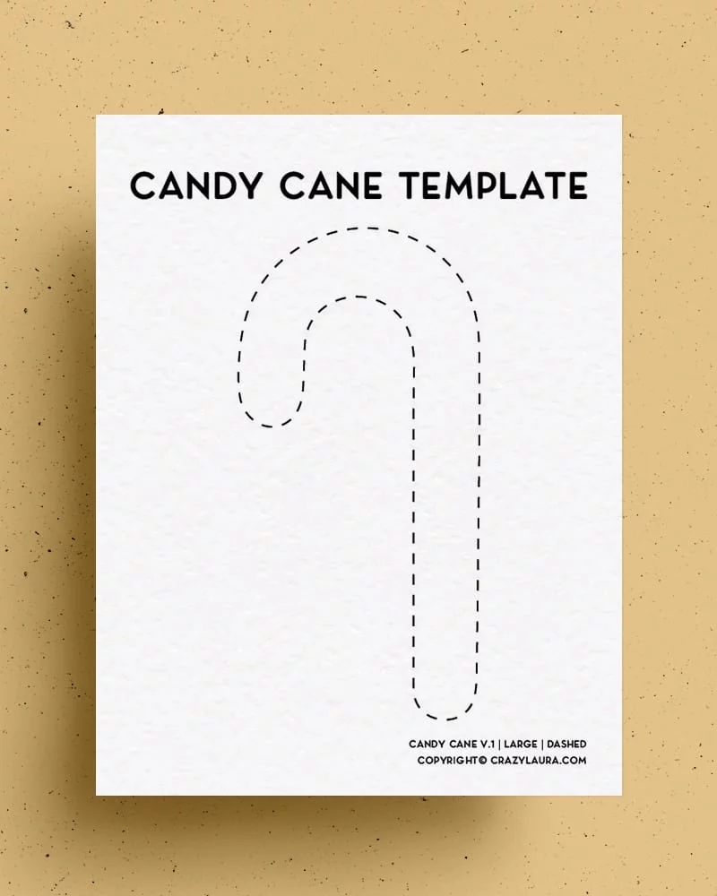 Free Candy Cane Template U0026 Printable Shape Outlines Crazy Laura