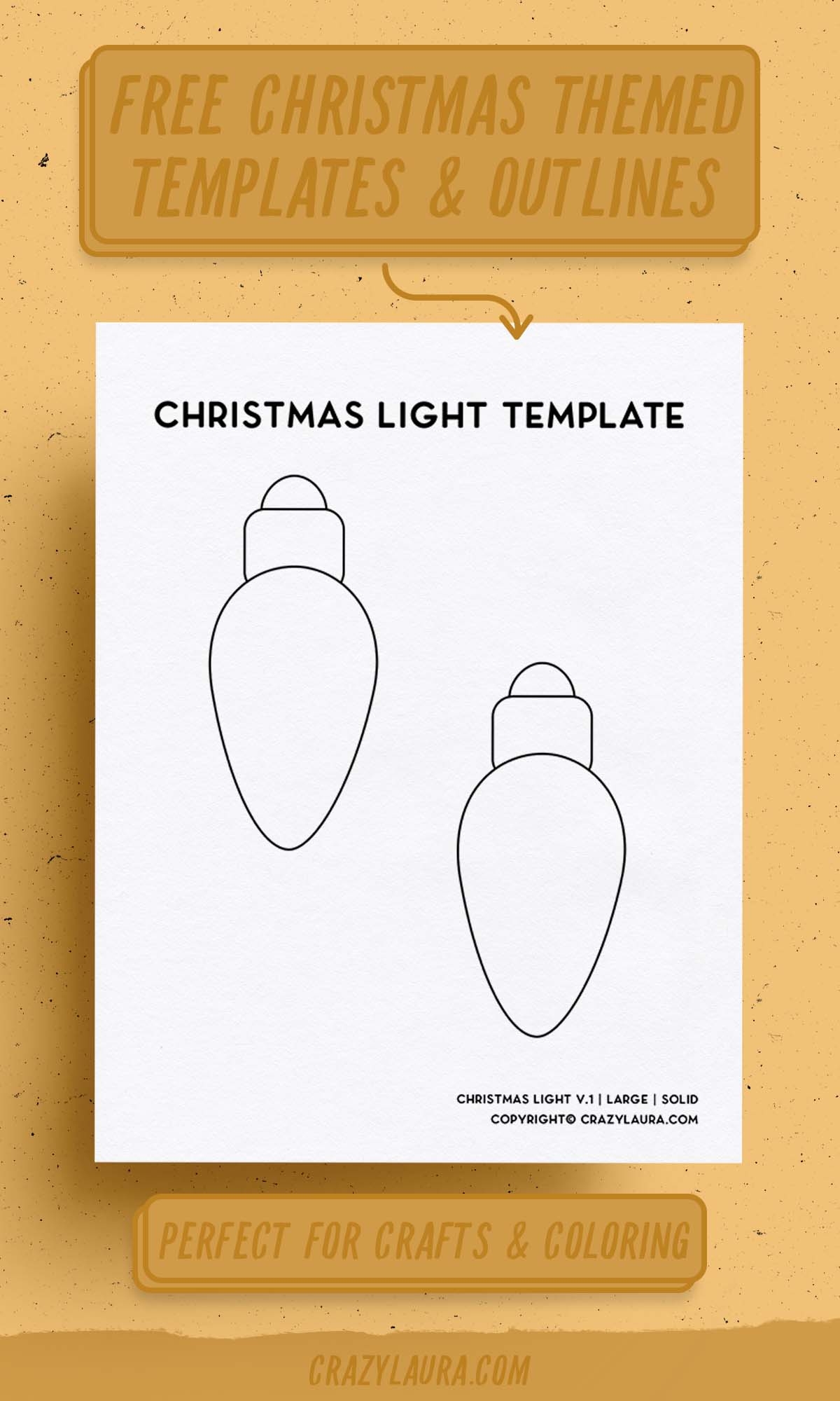 Free Christmas Light Bulb Template Stencils For 2022 Crazy Laura