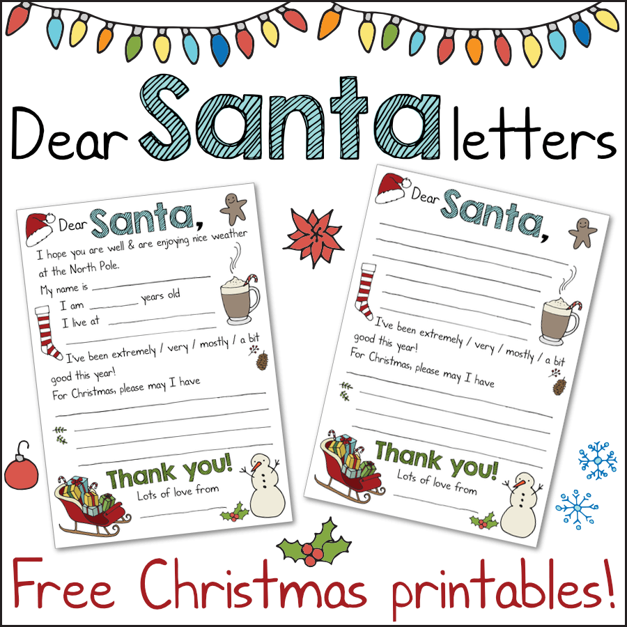 Free Printable Dear Santa Letter Template