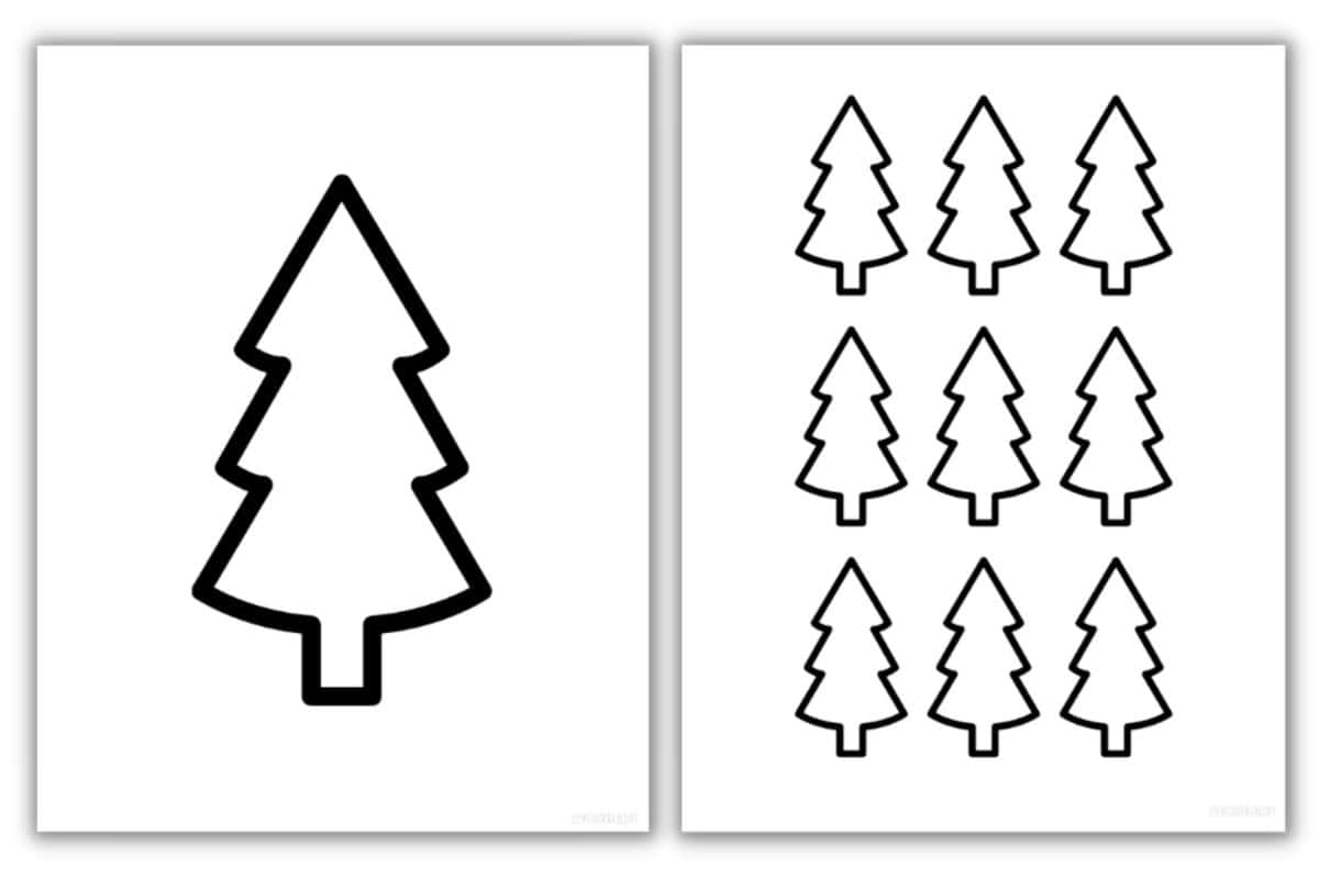 Large Printable Christmas Tree Template Free