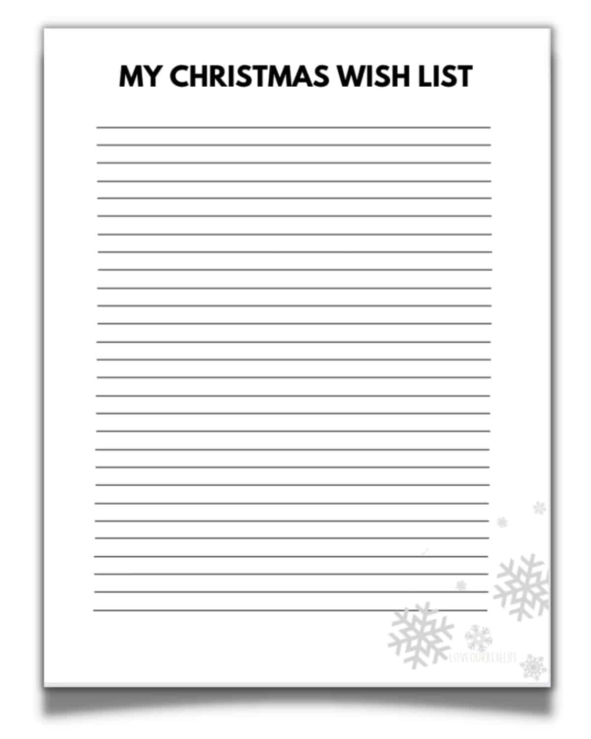 Christmas Wish List Template Free Printable