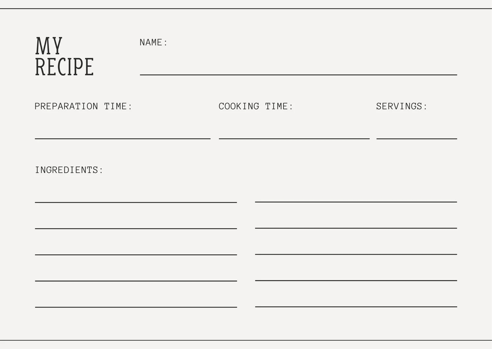 Free Custom Printable Recipe Card Templates Online Canva