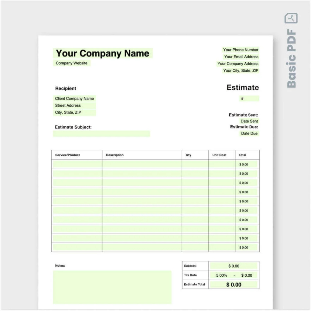 Free Drywall Estimate Template Easy To Customize Download Jobber