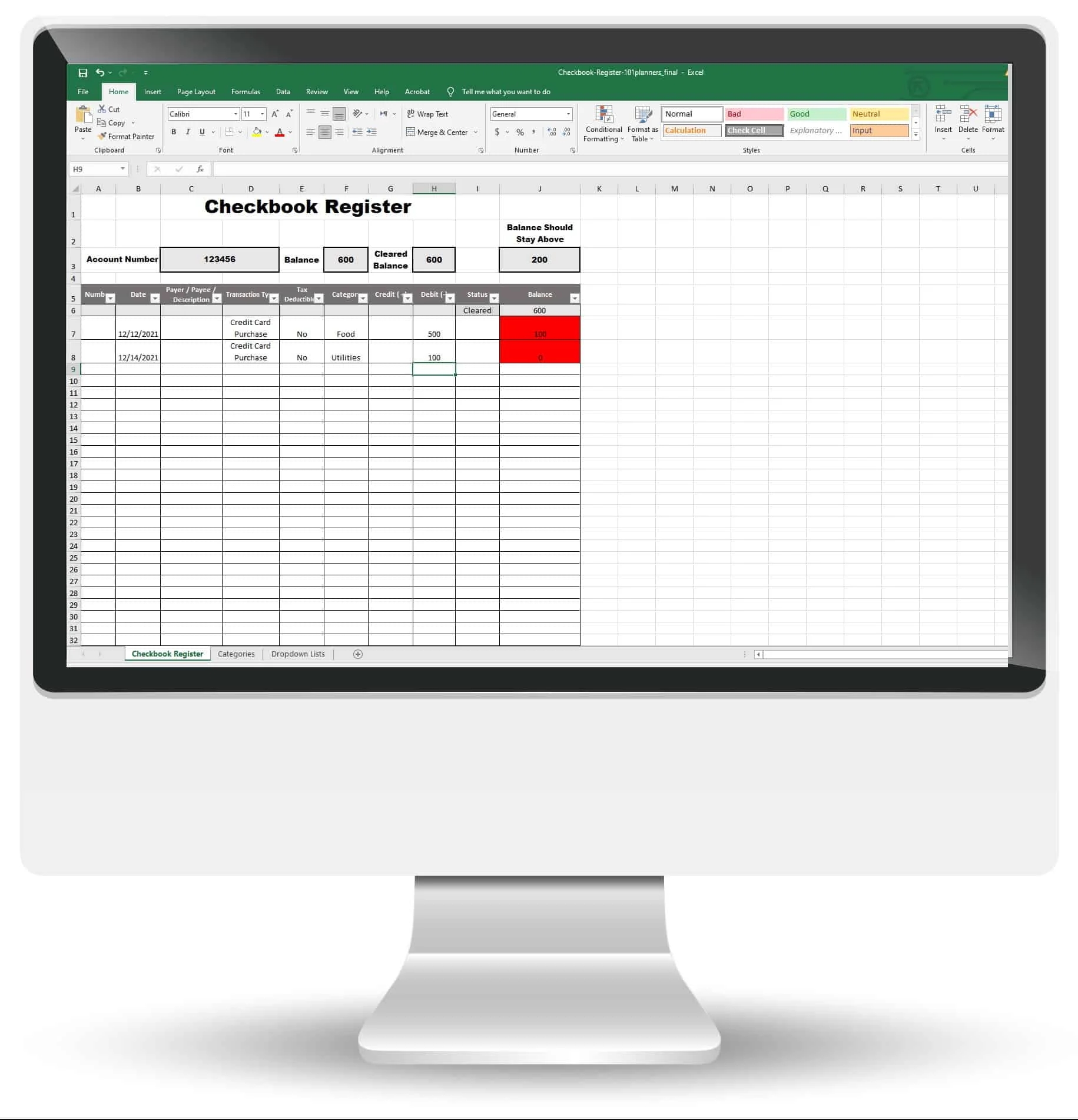 Free Printable Check Register Templates