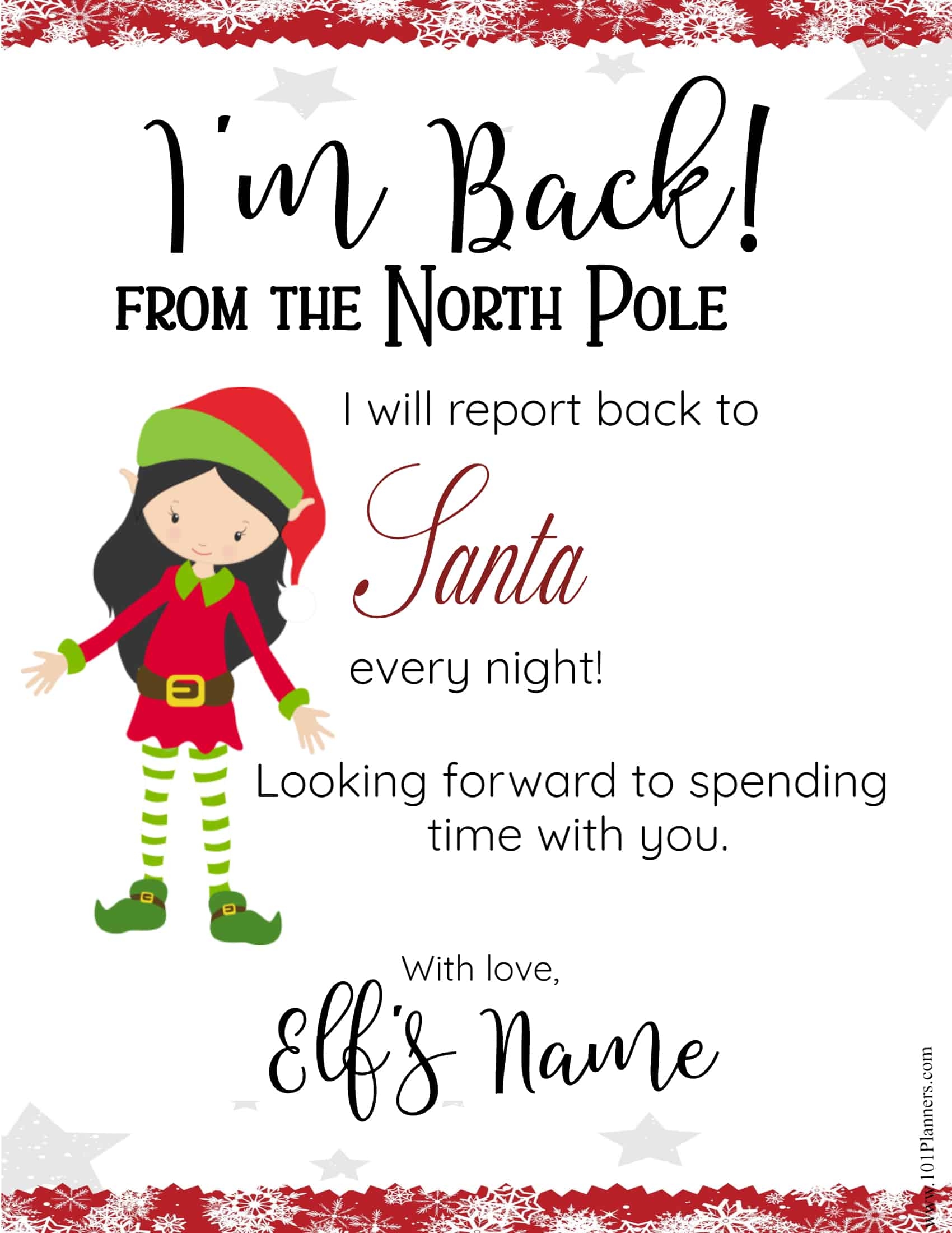 Free Printable Editable Elf Letter Template