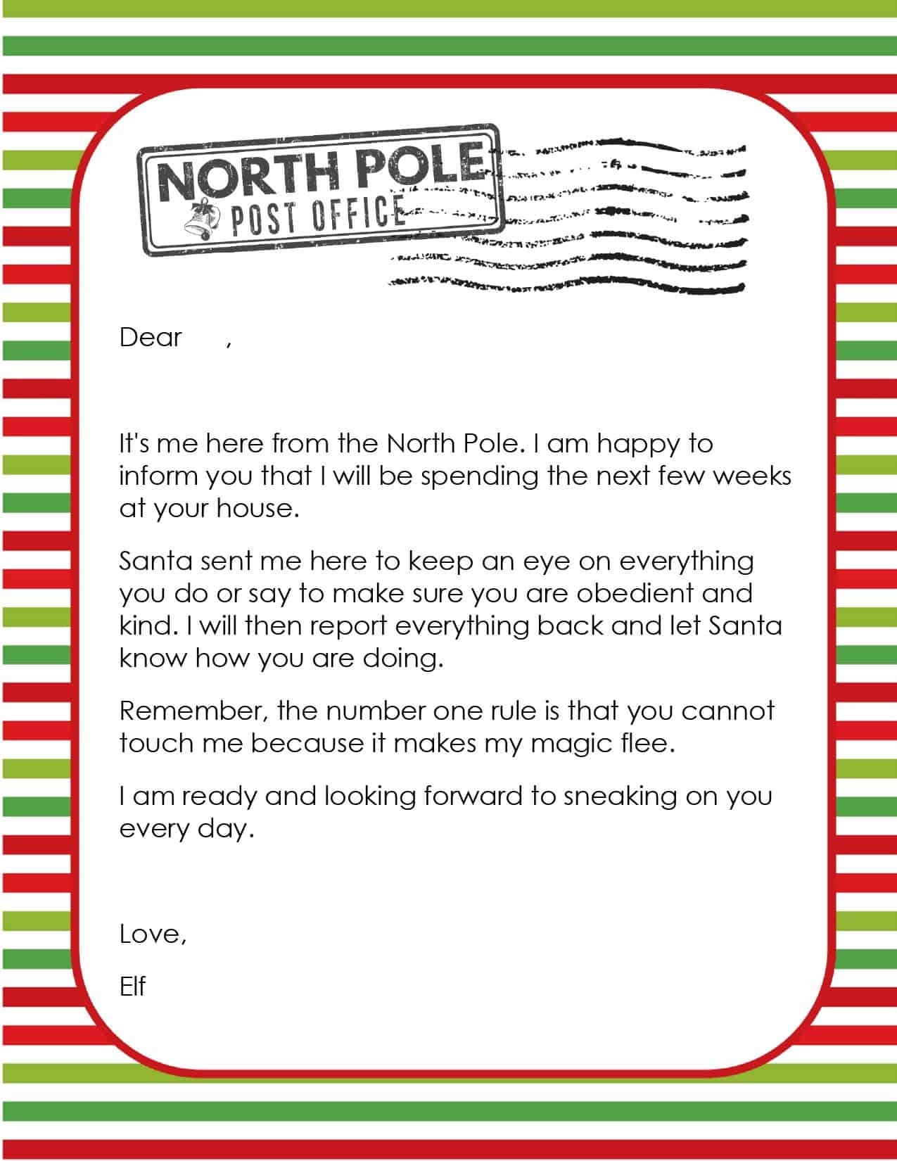 FREE Editable Elf On The Shelf Letter Template U0026 Elf Notes