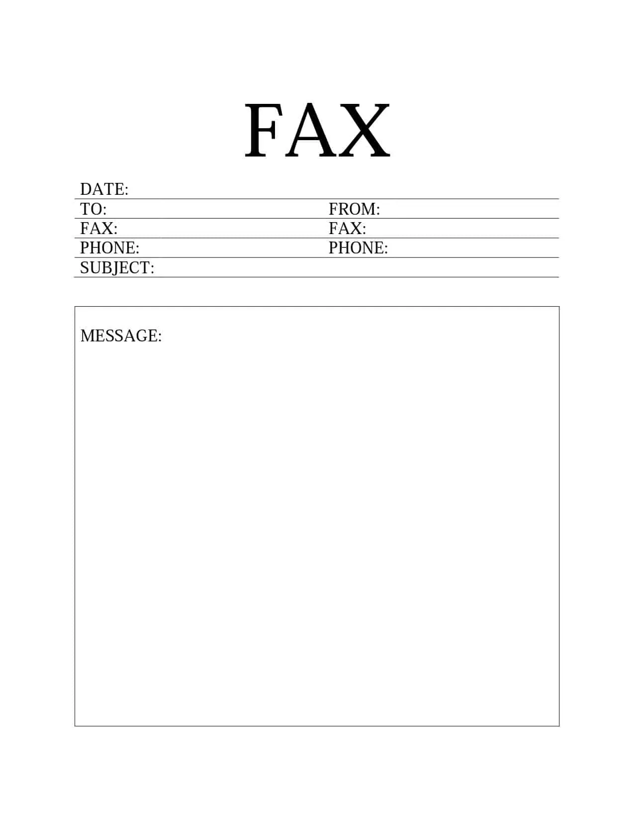 Free Printable Fax Cover Sheet Templates