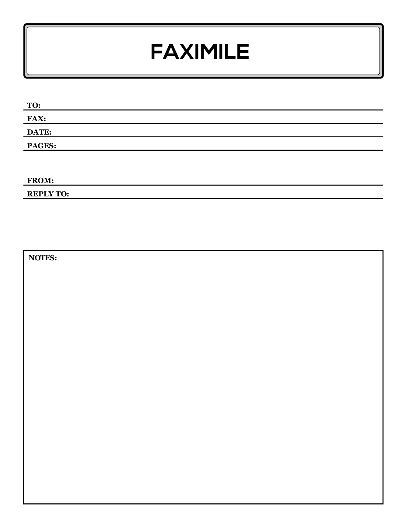 Printable Fax Sheet Template