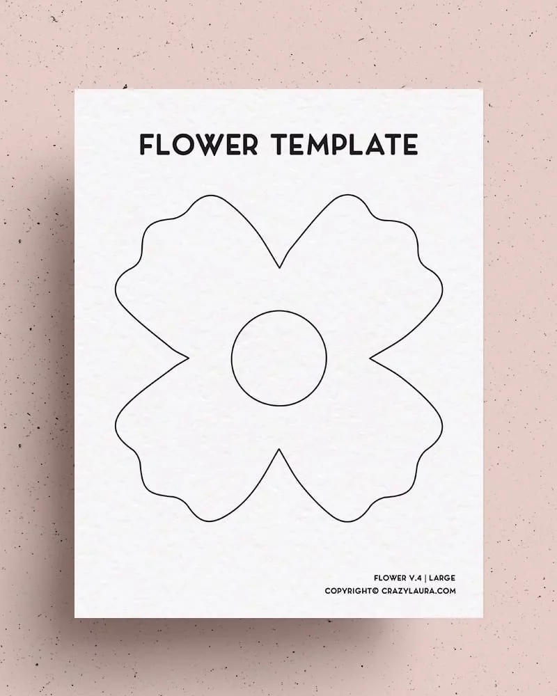 Free Flower Template Outline Stencil Printables Crazy Laura