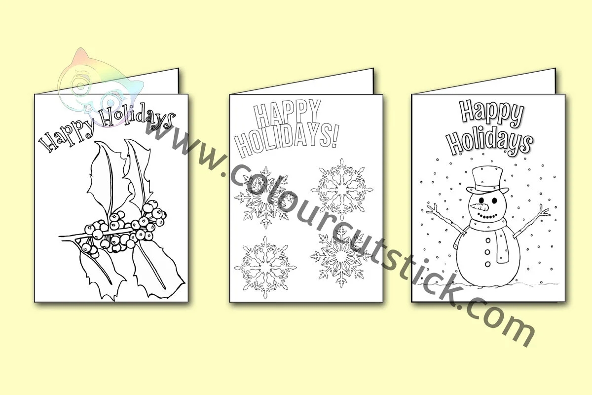 FREE Happy Holidays Card Colouring Coloring Pages Colour Cut Stick FREE Colouring Activities FREE Happy Holidays Card Colouring Coloring Pages Colour Cut Stick FREE Colouring Activities