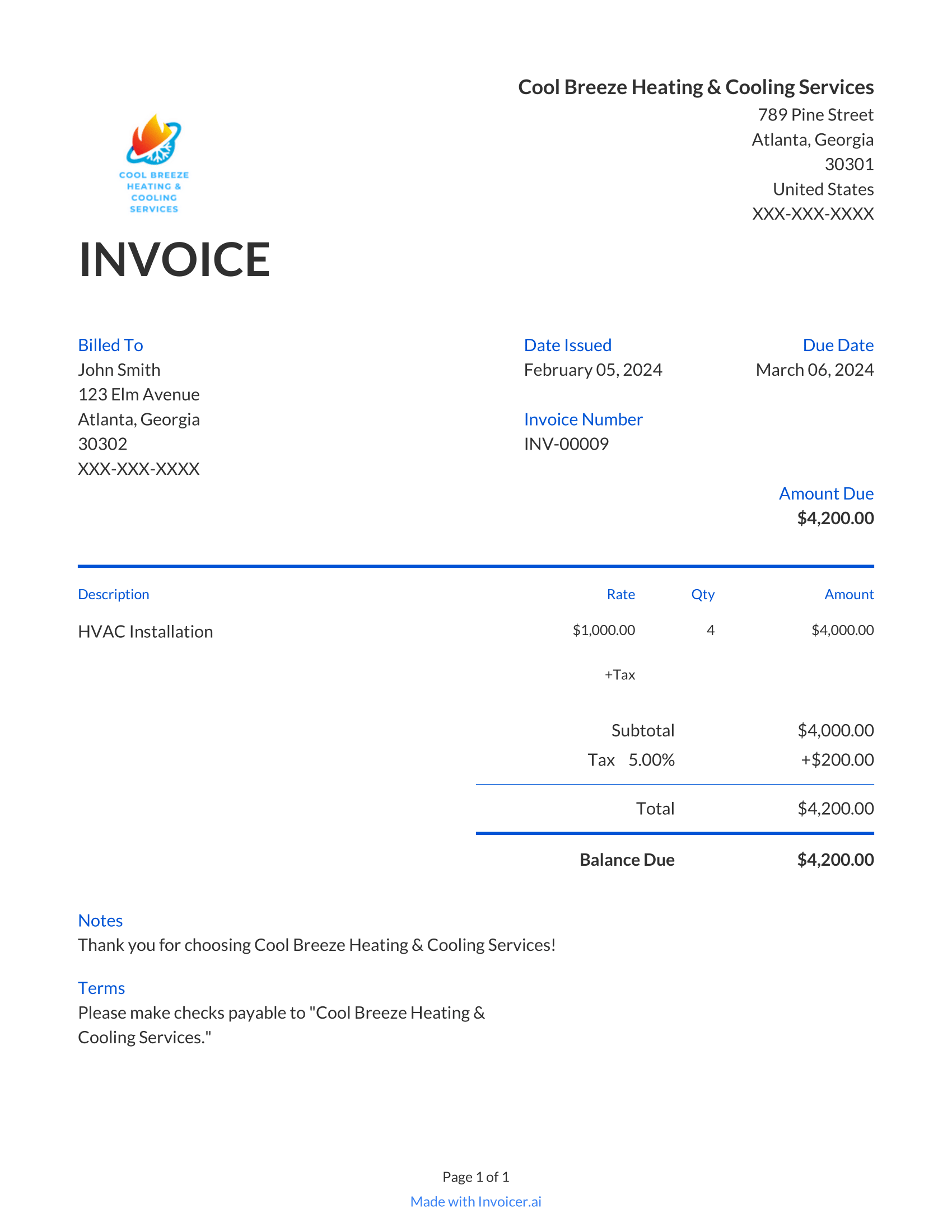 Free HVAC Invoice Templates Free HVAC Invoice Templates