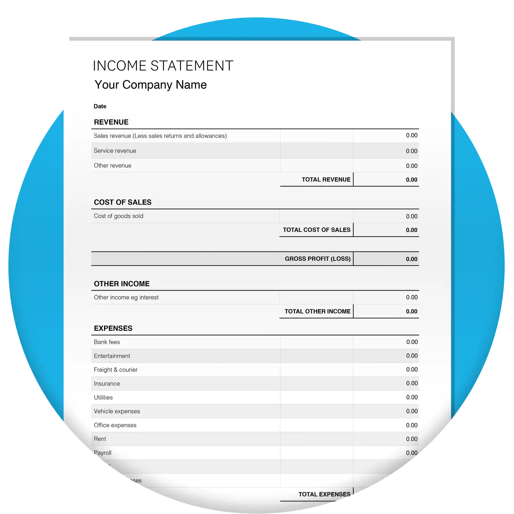 Free Income Statement Template Xero CA