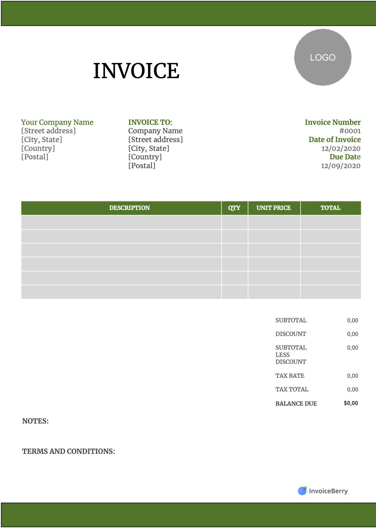 Downloadable Free Printable Invoice Templates