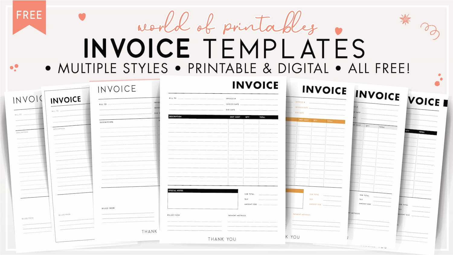 Printable Invoices Templates