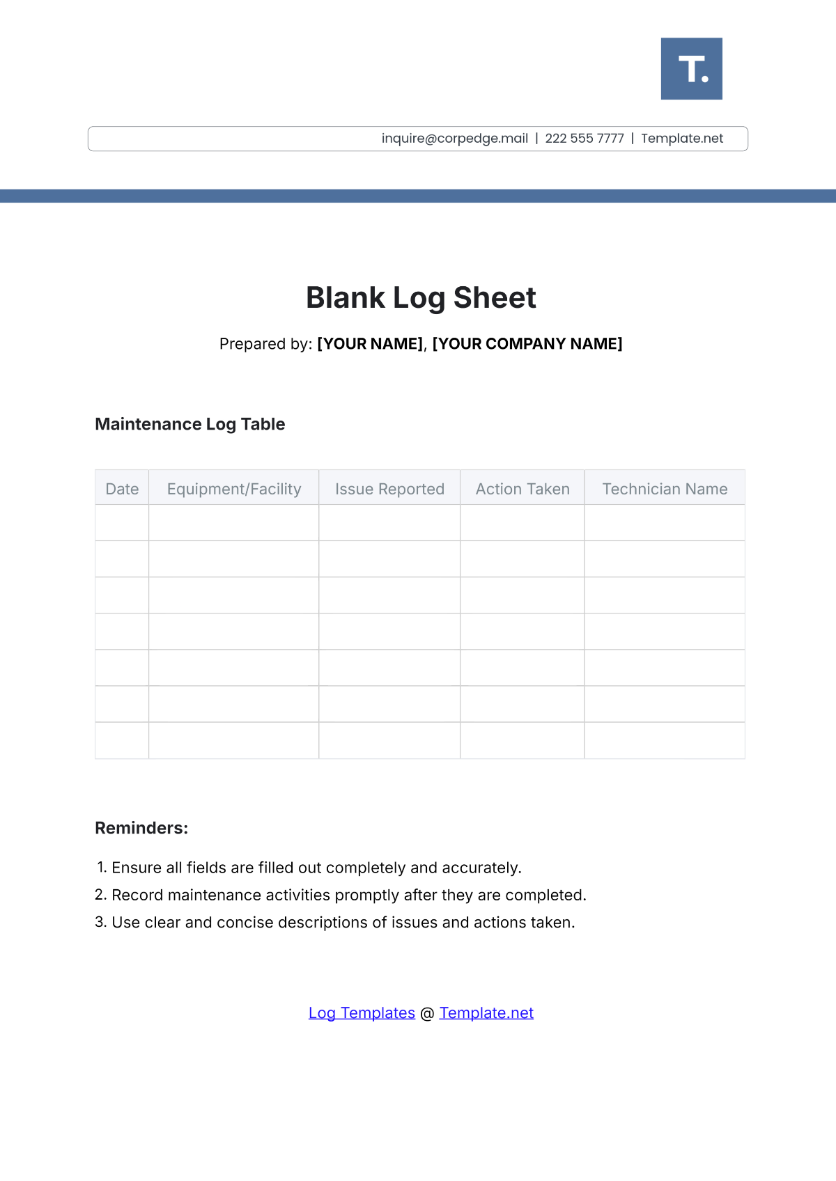 Free Key Log Template To Edit Online