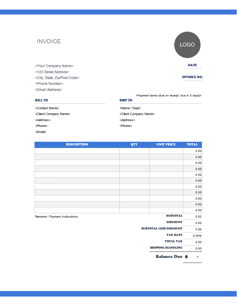 Free Microsoft Word Invoice Templates