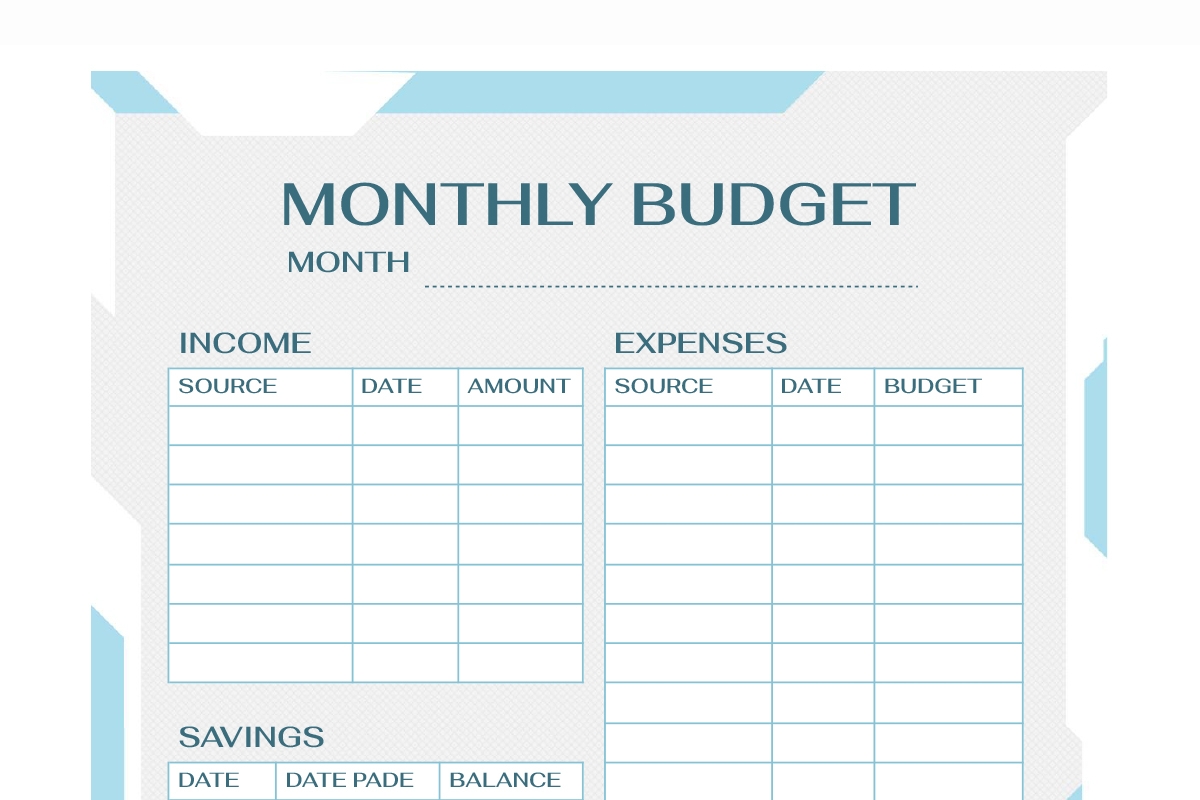 Printable Personal Budget Template