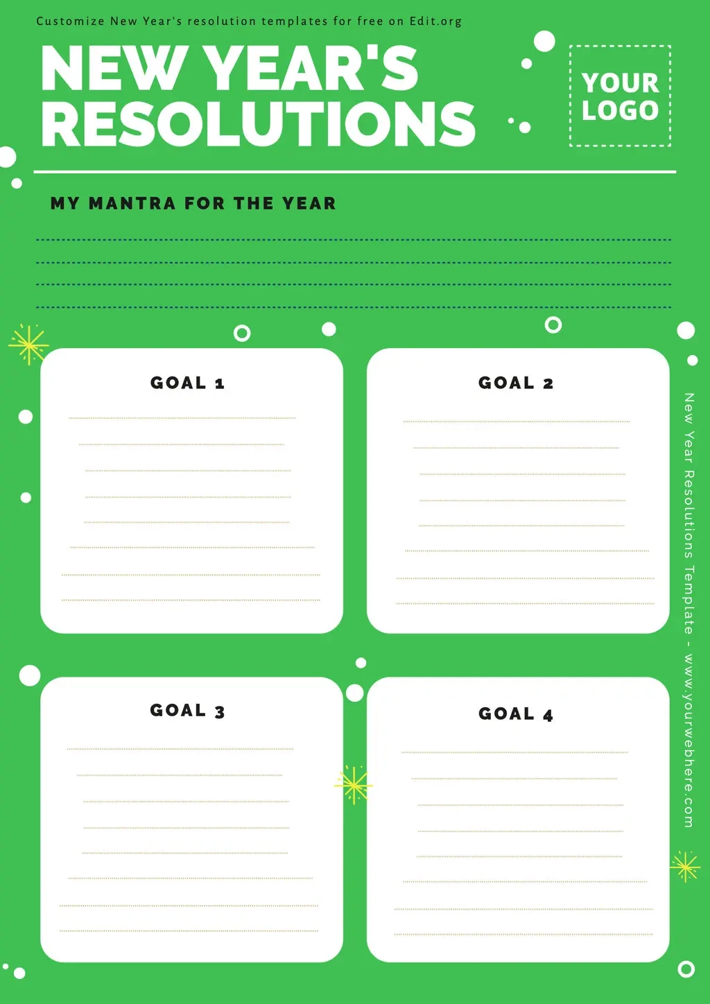 Free New Year Resolutions Templates