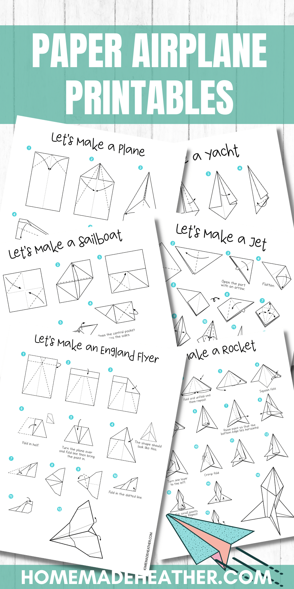 Free Paper Airplane Printables Homemade Heather Worksheets Library