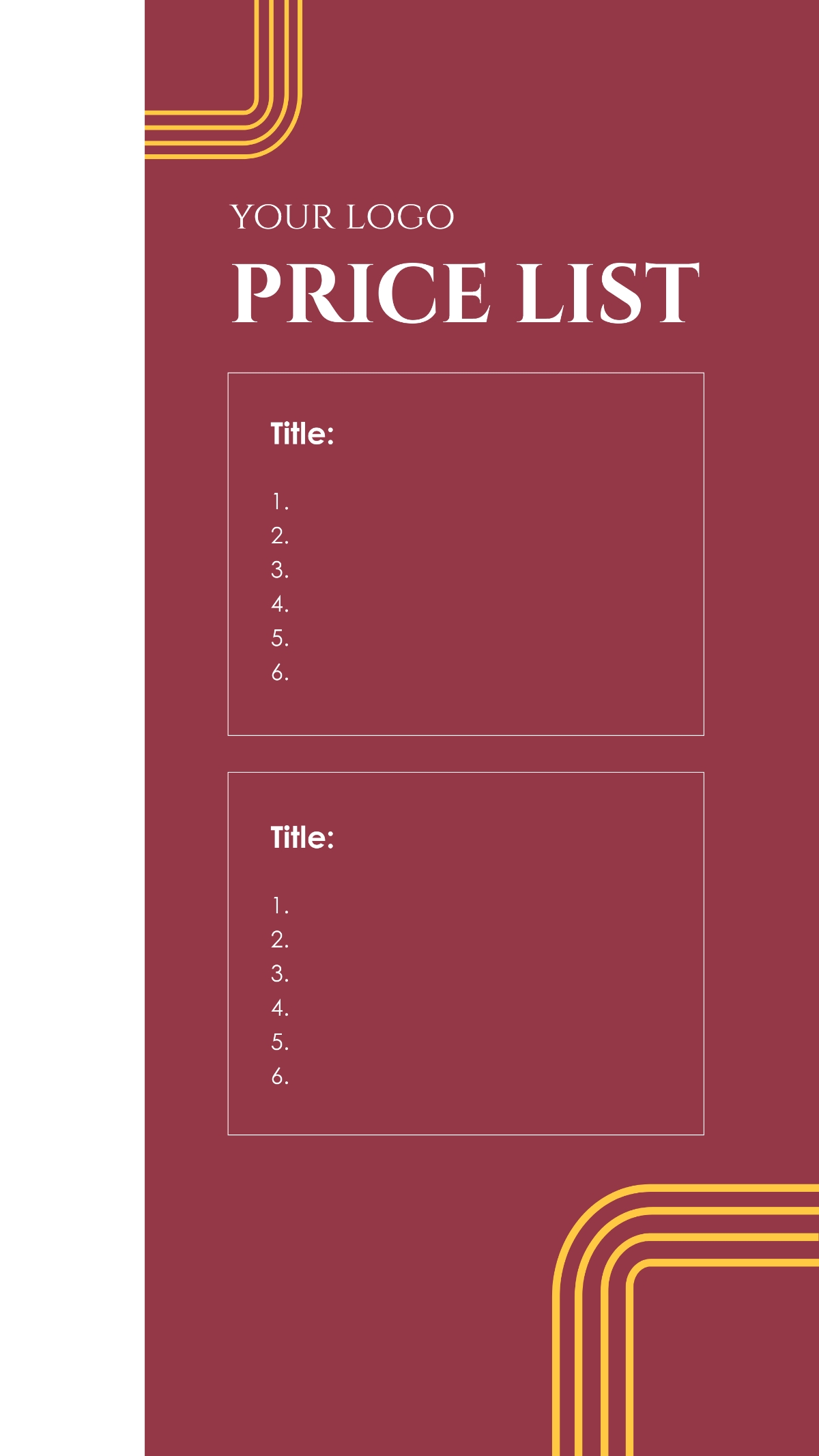 Free Price List Templates To Edit Online U0026 Print Free Price List Templates To Edit Online U0026 Print