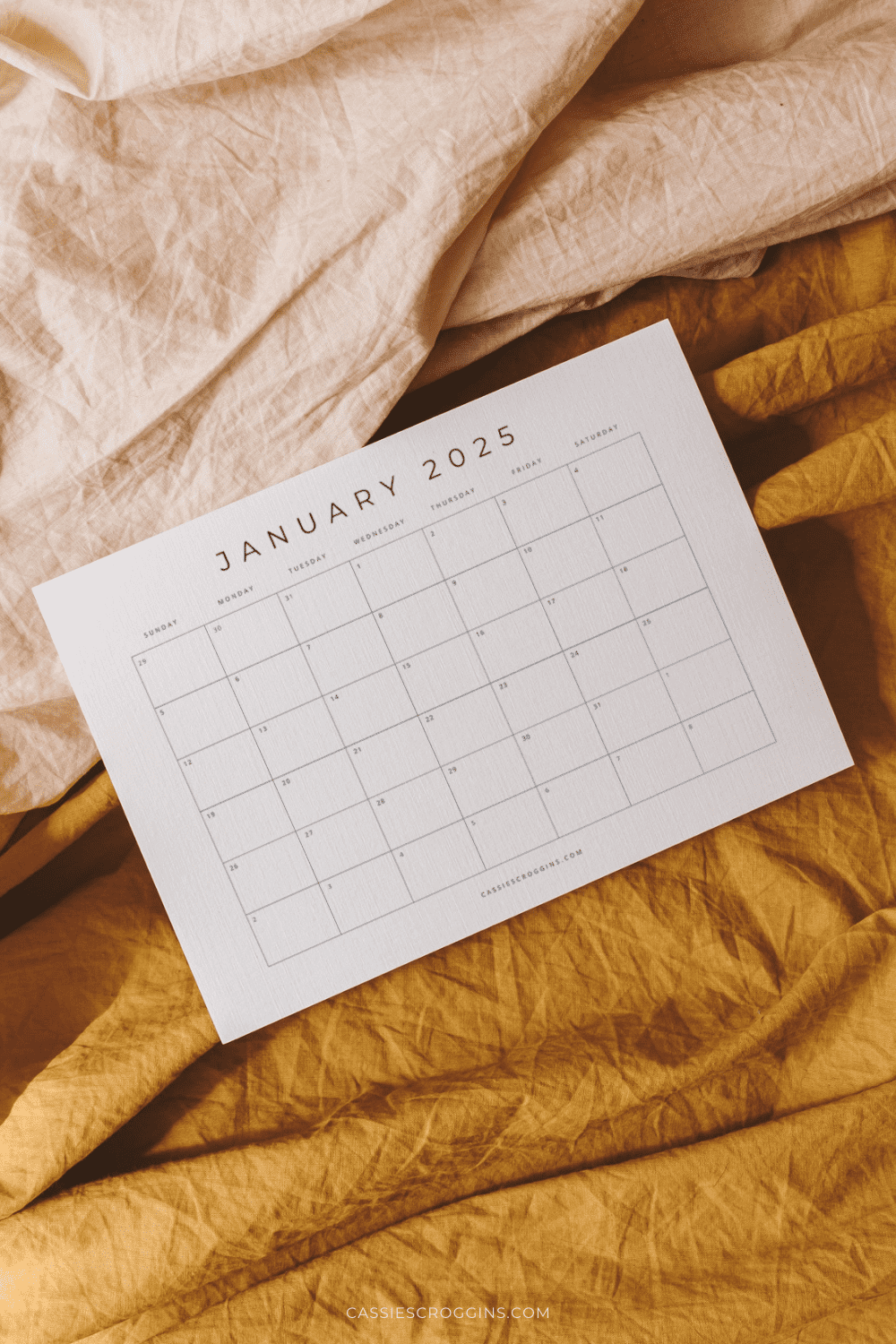 Printable Calendar Template 2025
