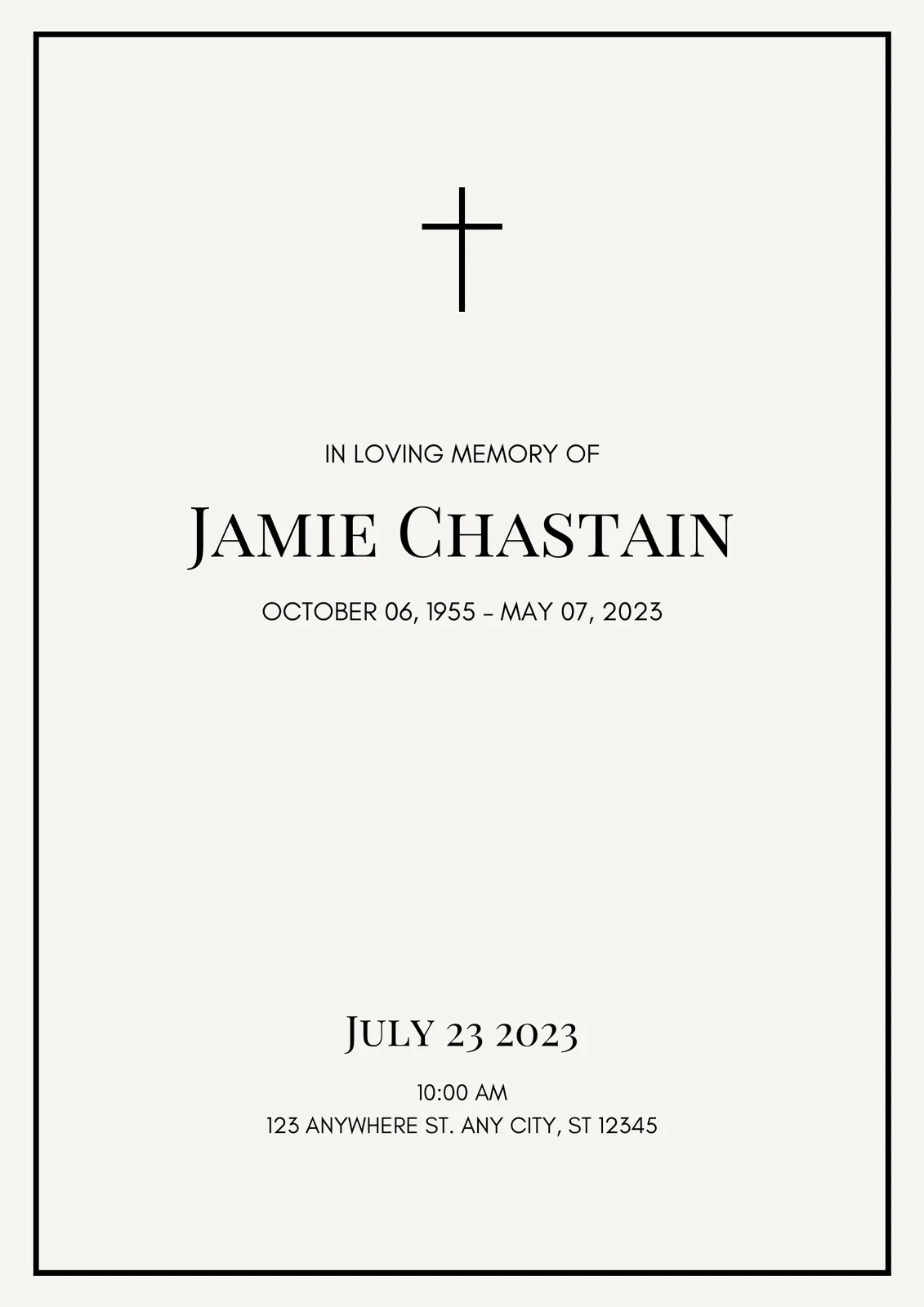Editable Downloadable Printable Free Blank Funeral Program Templates