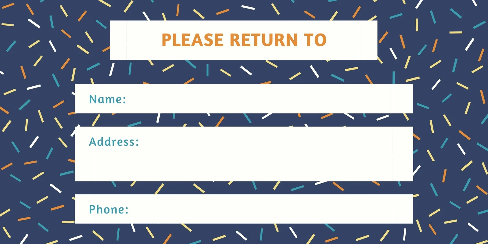 Luggage Tag Printable Template